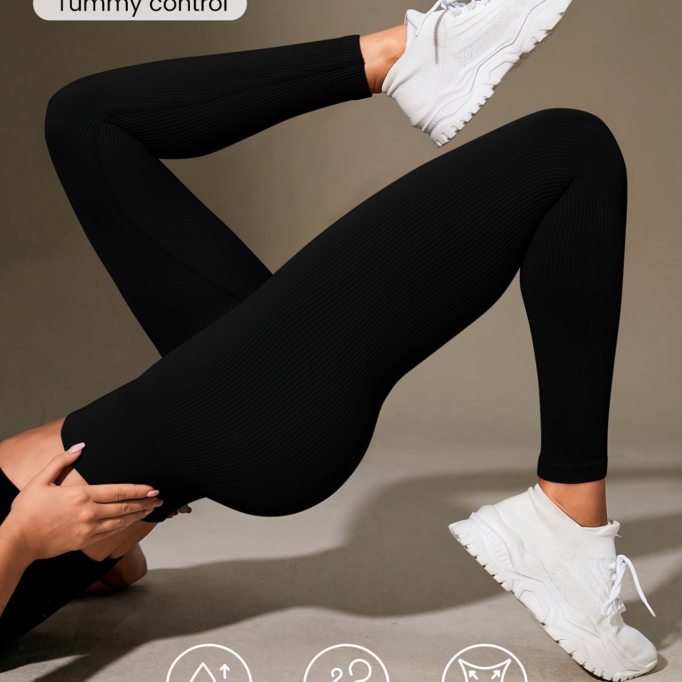 Women's High-Waist Yoga Leggings Tummy Control Moisture-Wicking Breathable Cropped