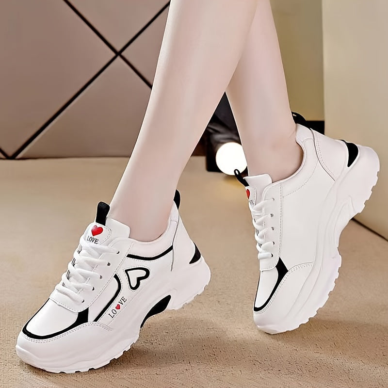 Women's White Low Top Casual Sneakers Breathable Lightweight All-Season