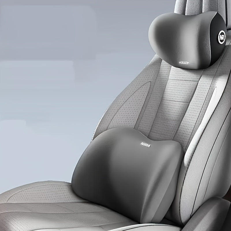Car Seat Support Pillows Memory Foam Lumbar and Headrest Cushion