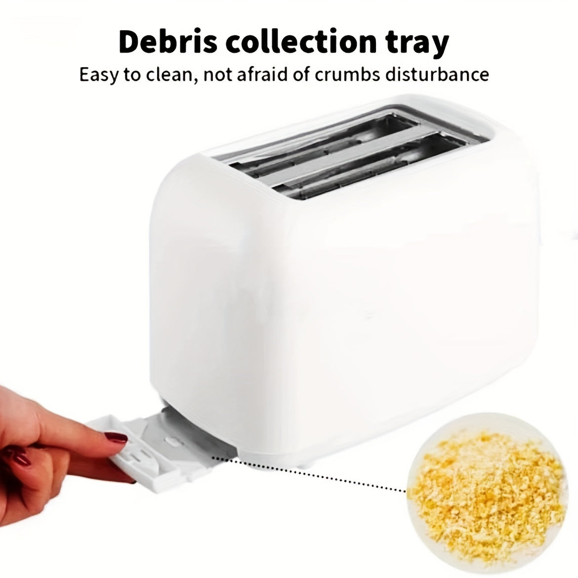 Тостер на 2 ломтика с автоматическим отключением, сверхширокими слотами, поддоном для крошек, функциями отмены, разморозки и подогрева, белый