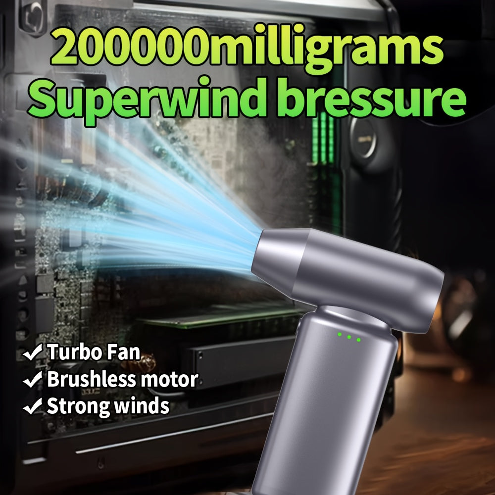 Portable Turbofan Fan with USB-C Rechargeable Lithium Battery for Personal Cooling in Home Car Office