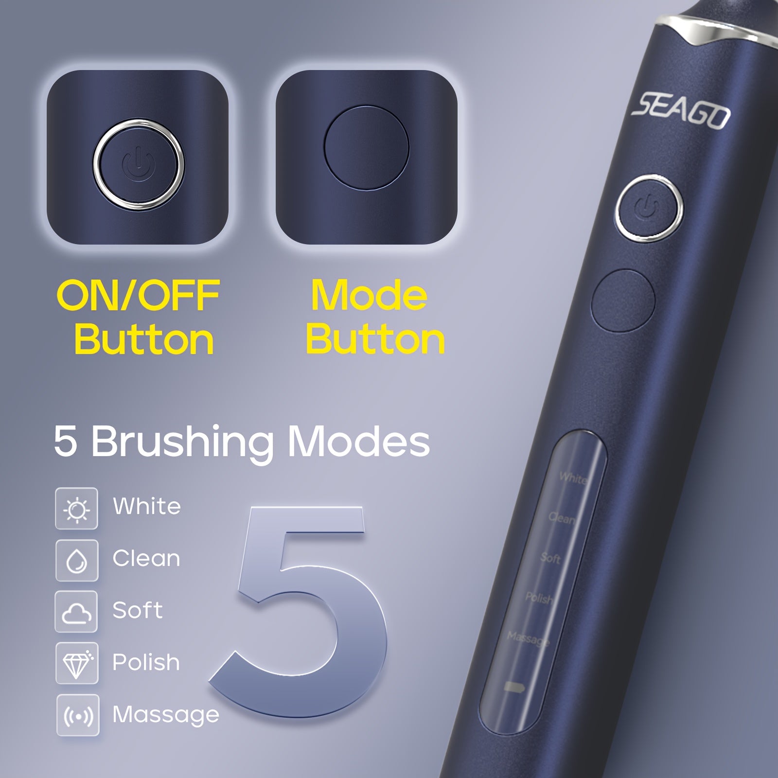 Electric Toothbrush for Adults Rotating USB Rechargeable 8 Brush Heads