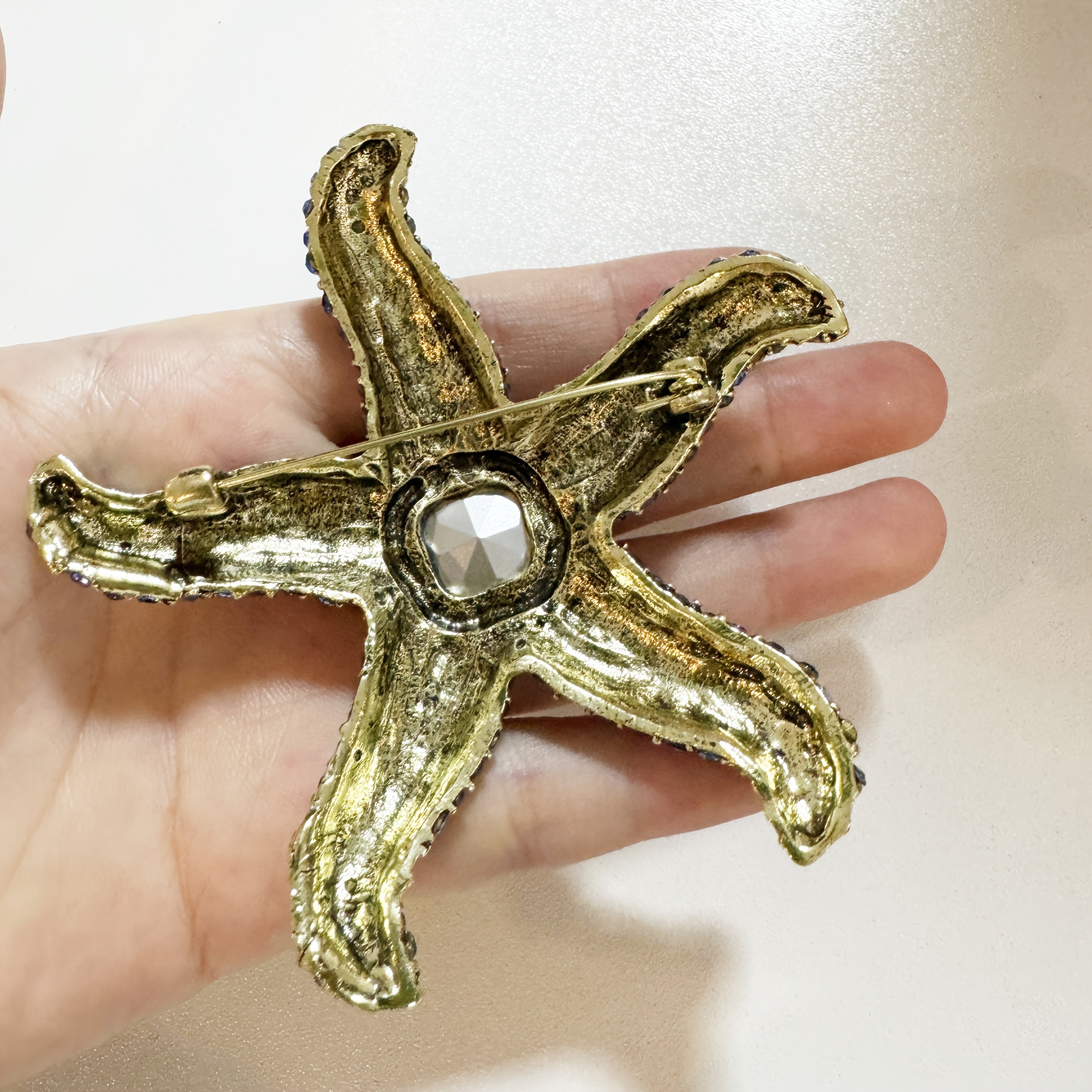 Uniseks Koʻk Rhinestone Yulduzli Baliqchilik Brooch Pin Barok uslubidagi zargarlik buyumlari