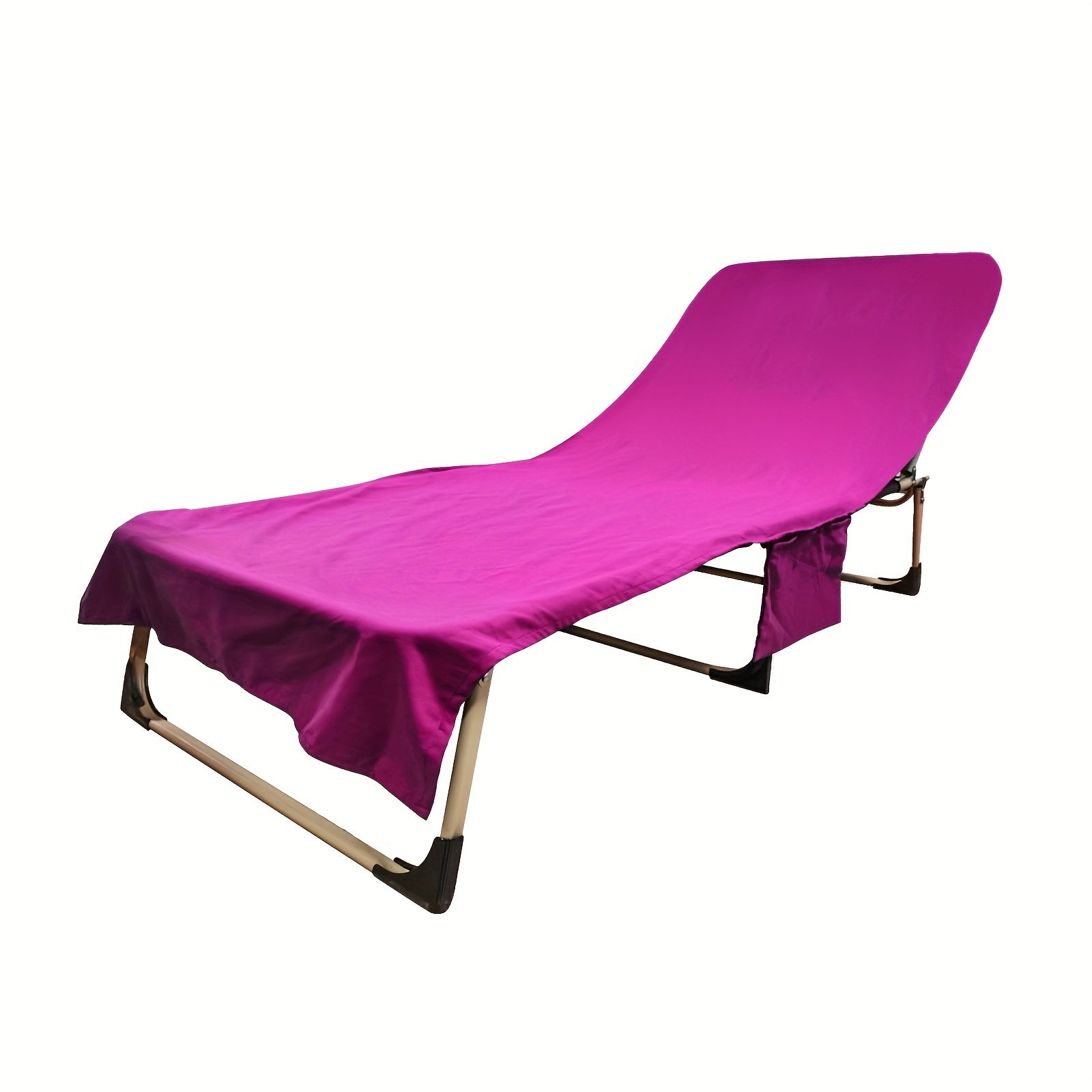 Soft Quick-Dry Chaise Lounge Cover with Side Pockets for Indoor Outdoor Use