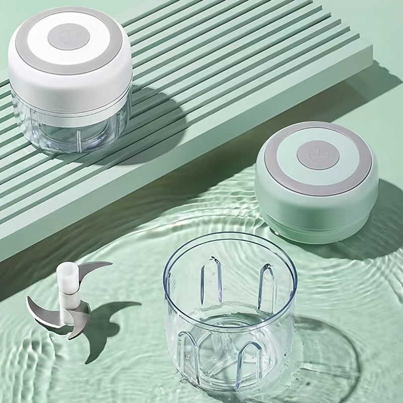 Electric Mini Garlic Chopper 250ml Food Processor Stainless Steel Blade USB Rechargeable