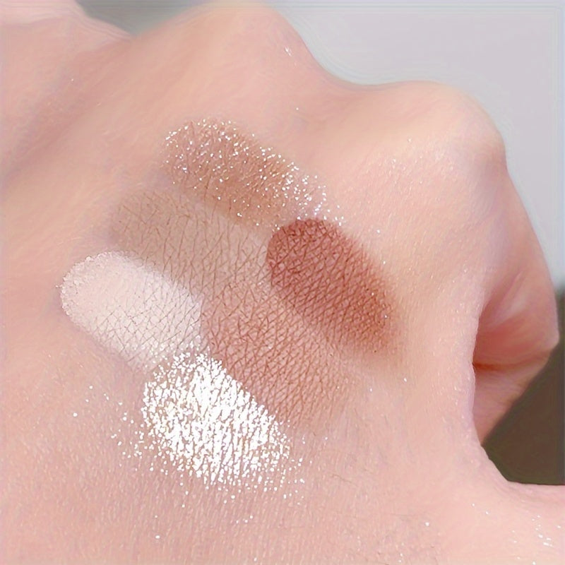 Paleta de sombras de ojos de 6 colores para mujer tonos tierra nude mate y con brillo compacto