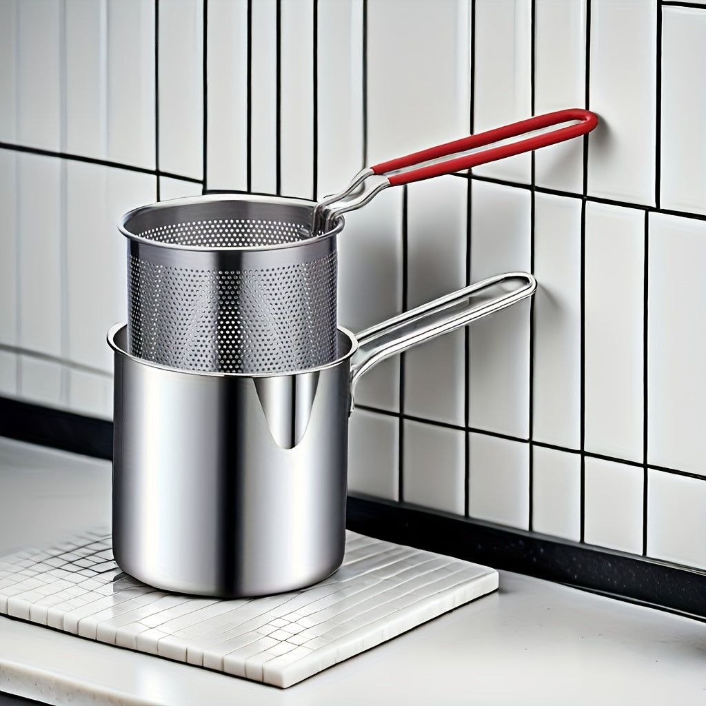 Filtr qutisi va qopqog'li zanglamaydigan po'latdan yasalgan fritöz qozoni, 40.58oz sig'imli. Turli pechlar uchun mos. Uyda, partiyalarda, lagerda, restoranlarda va RVlarda ovqatlarni qovurish uchun ideal.