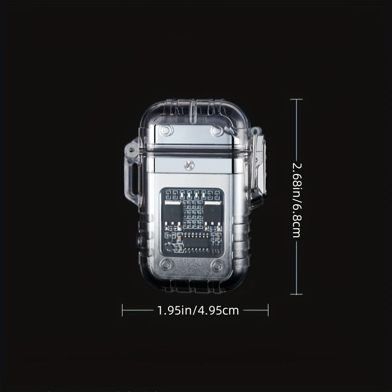 Encendedor recargable de arco de pulso de plasma unisex con linterna y diseño a prueba de viento