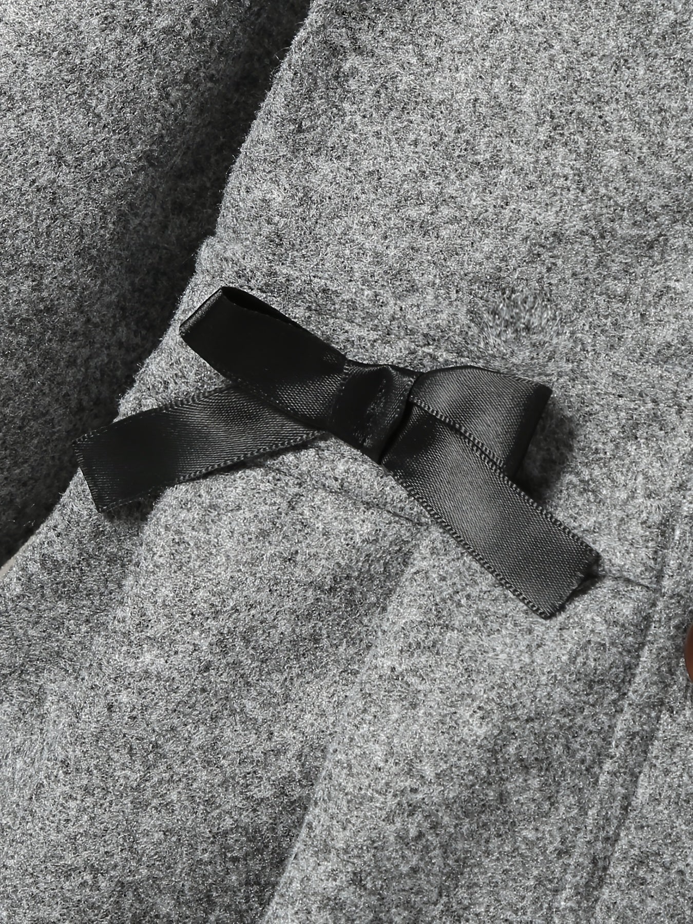 Girls Casual Polyester Trench Coat with Lapel Collar Double-Breasted Bow and Hat