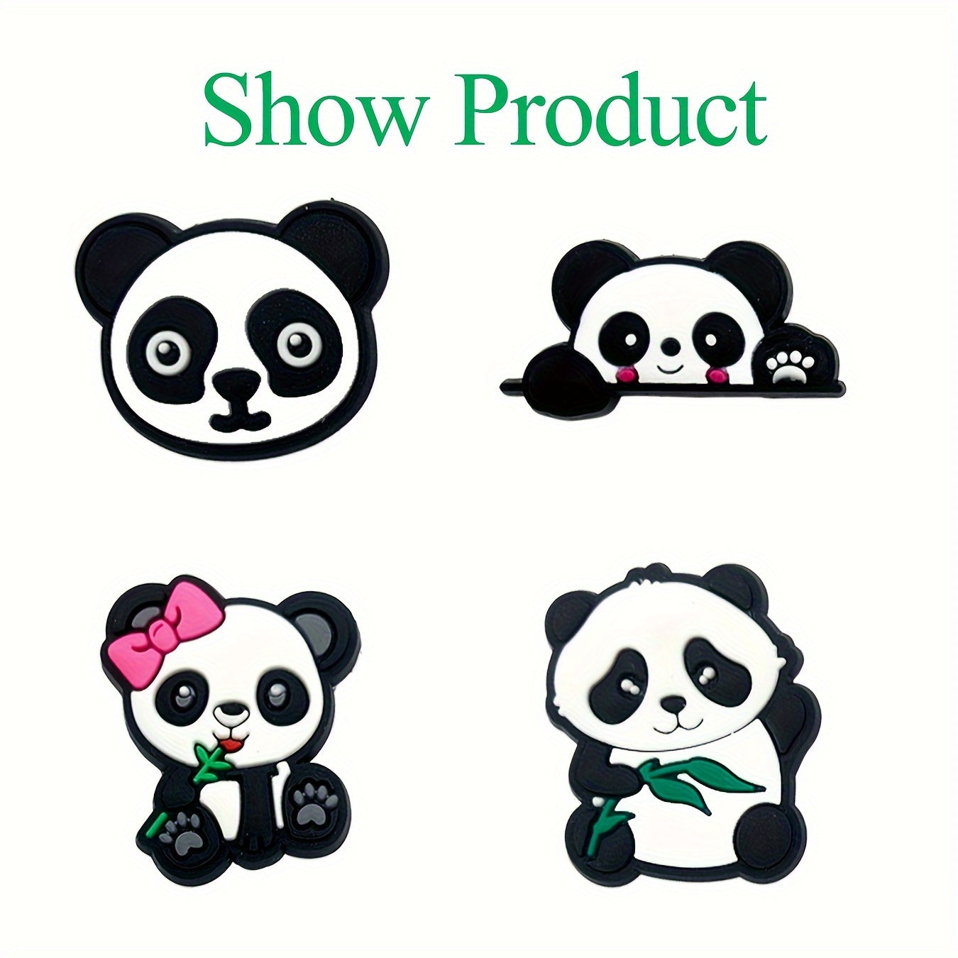 Kids Cartoon Shoe Charms 21Pcs Panda Decor for Clogs Sandals Accessories
