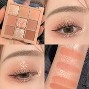 Ayollarlar uchun pushti ko‘zoynak palitrasi, 9 ta rang, mat, shaffof, talksiz, coral, nude