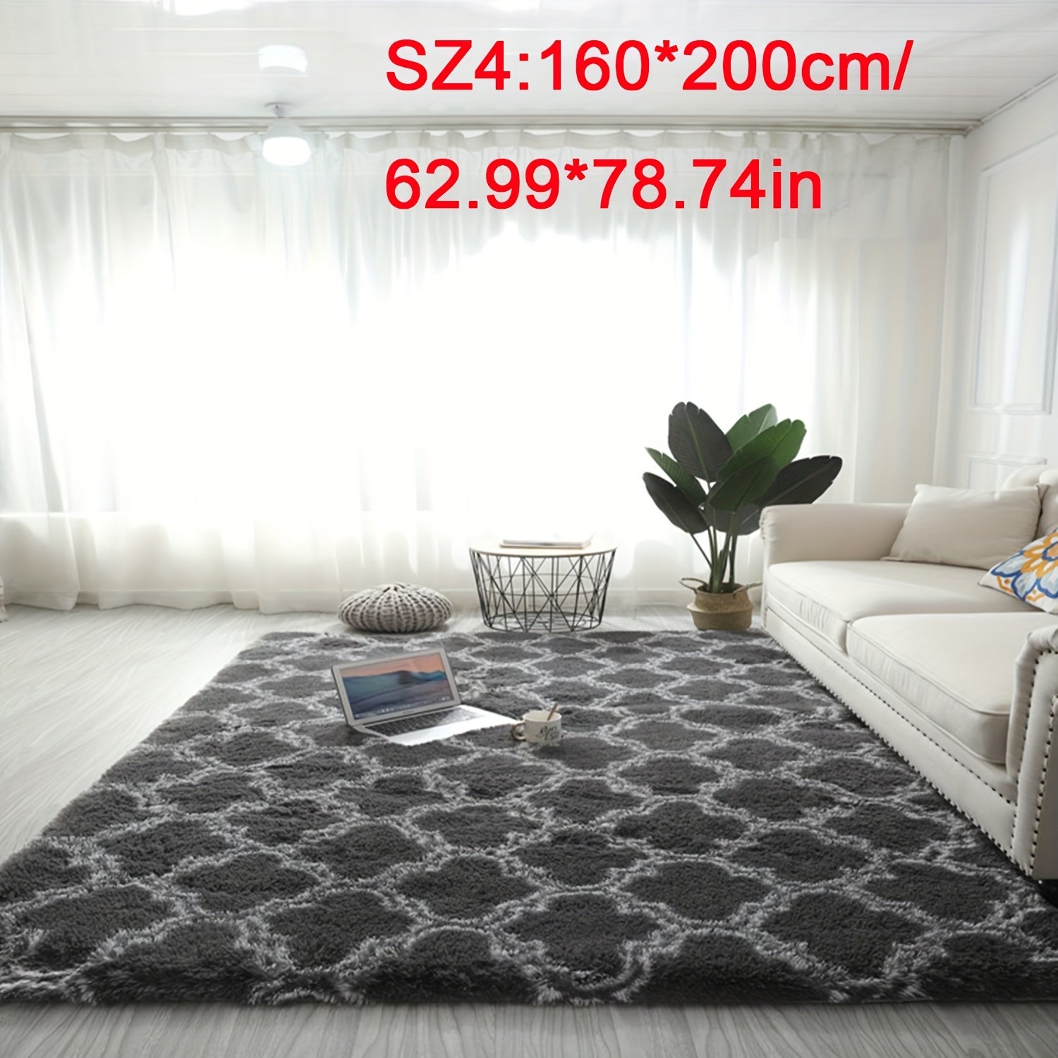 Yashash xonasi va yotoqxona uchun tekislangan nordik uslubdagi shpatli gilam, pol matosi, gilam