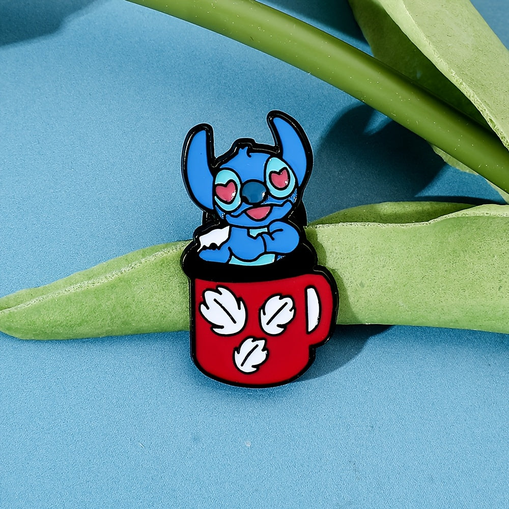 Set of 5 Cartoon Enamel Pins with Ice Cream and Tea Cup Designs for Collectors