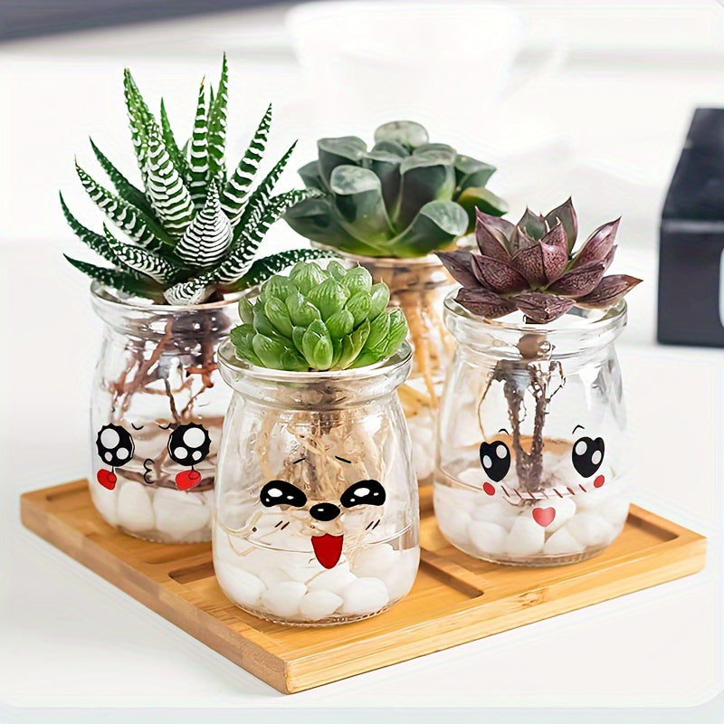 Набор из 6 стеклянных йогуртных стаканов по 200 мл с запечатанными крышками для рождественских украшений