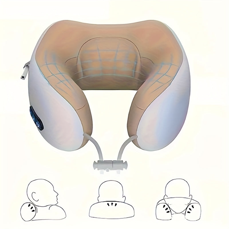 USB Rechargeable Massage Pillow for Neck Support Travel Office Home