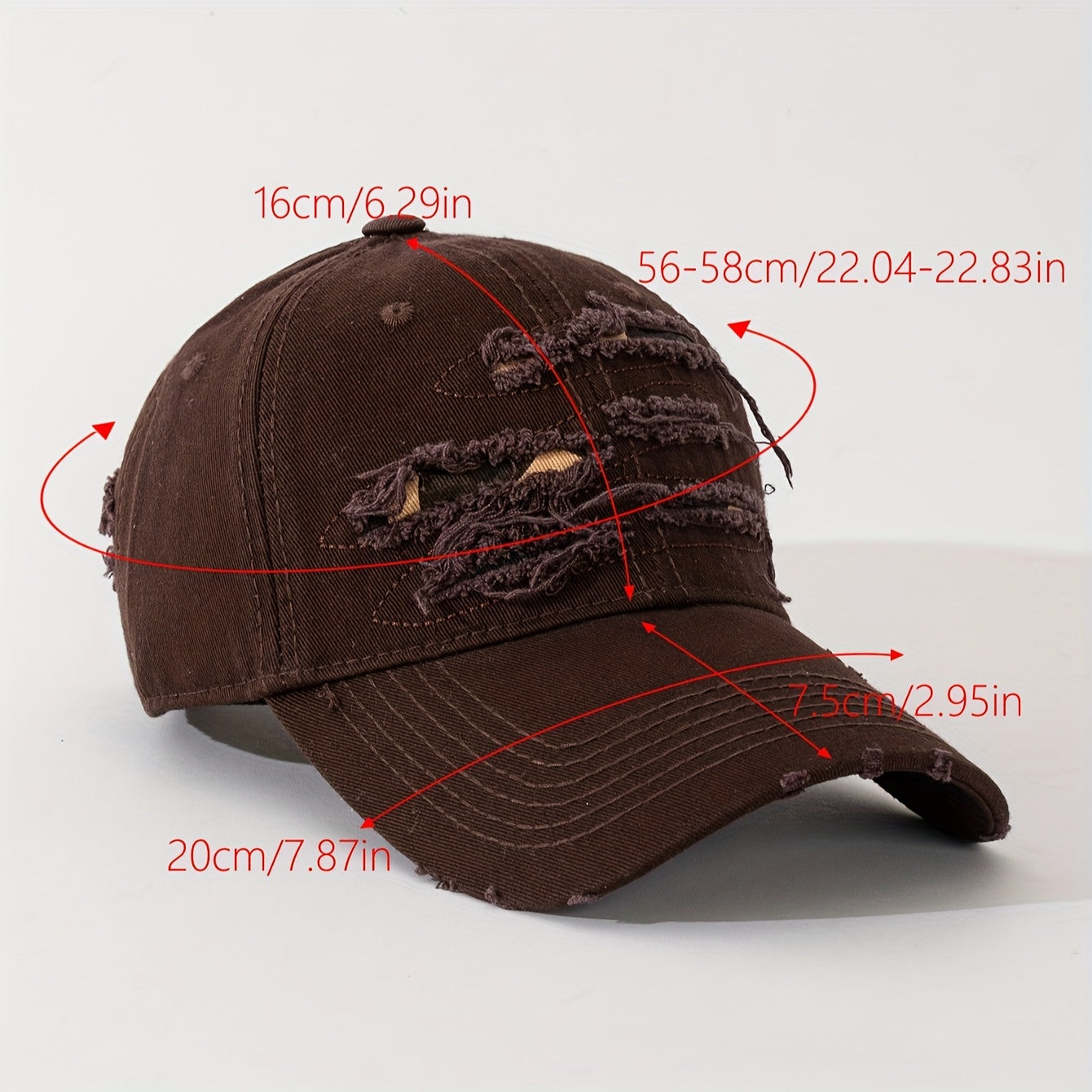 Lightweight Washed Polyester Baseball Cap with Embroidered Patches and Hole Design for Spring Festival and Valentine's Day