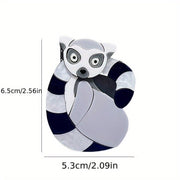 Cute Lemur Brooch Cartoon Animal Pin Acrylic Jewelry for Clothing Bags