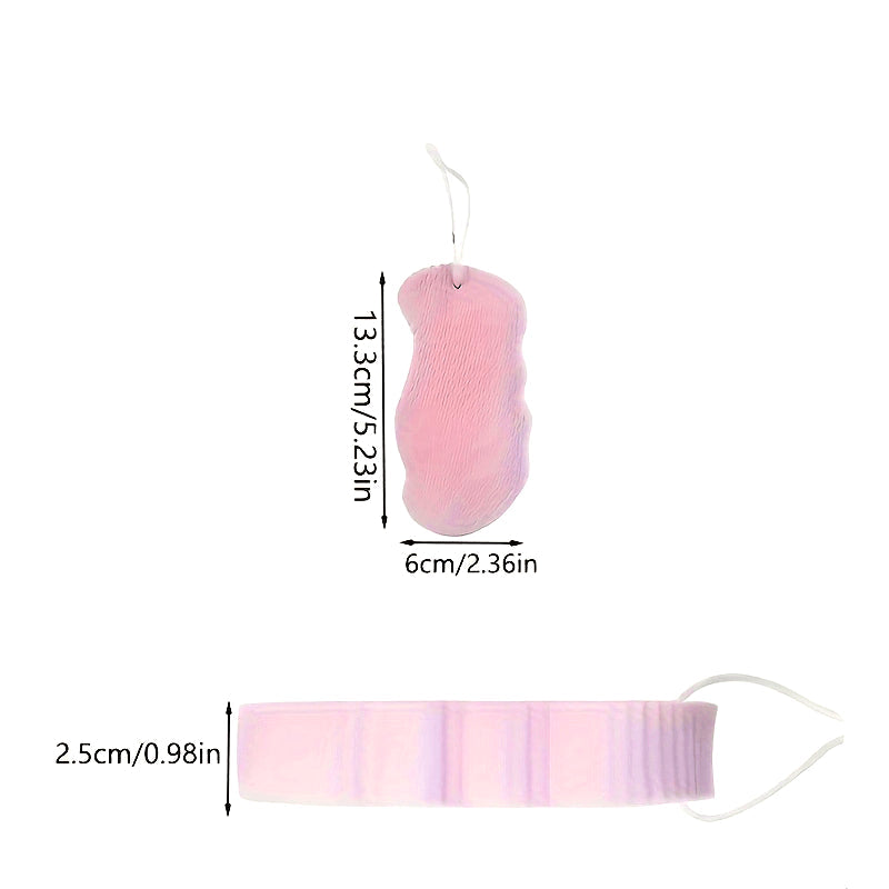 Set of 2 Soft PVC Bath Scrubbers BPA-Free Kid-Friendly for Bathtubs and On-the-Go