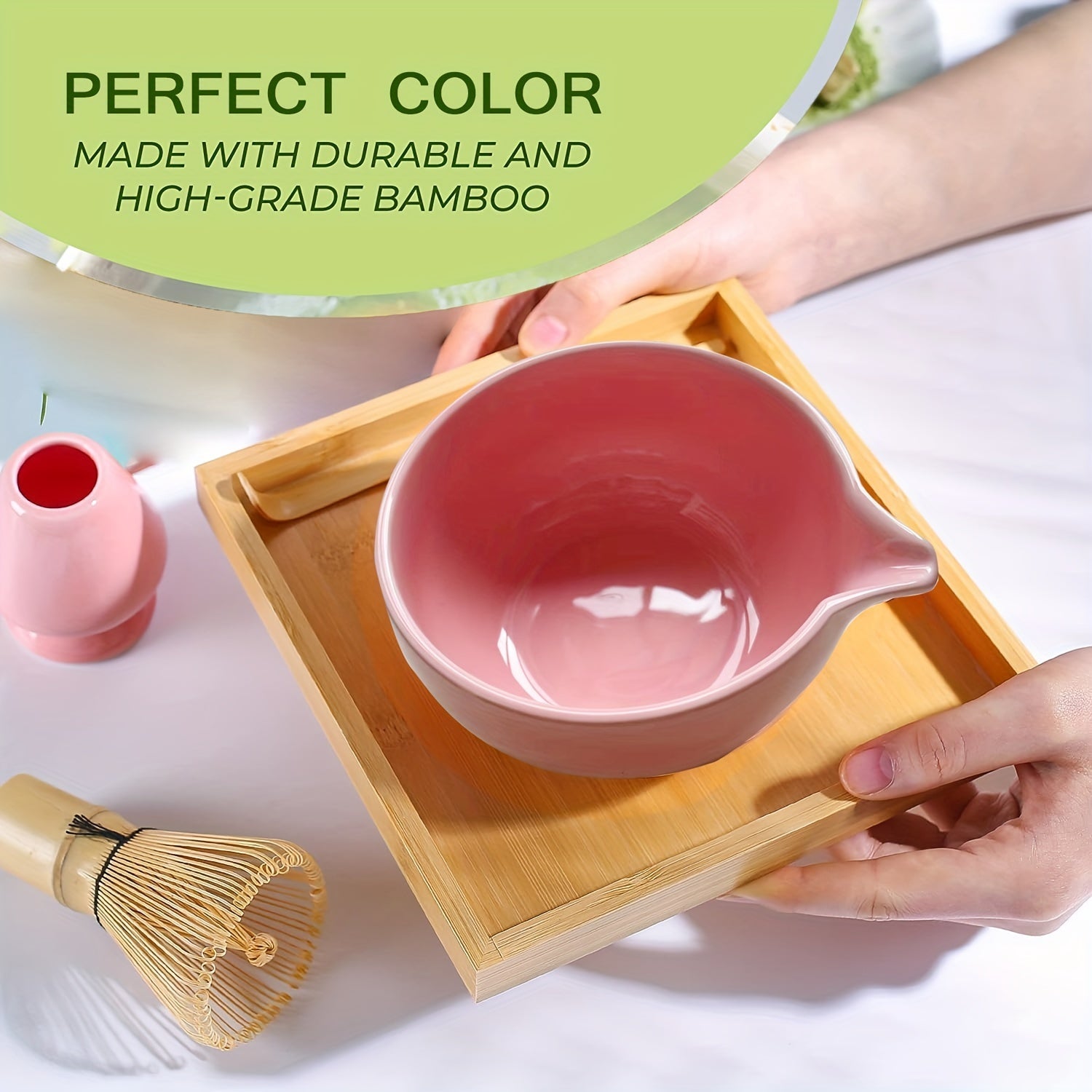 Matcha Tea Set 4/8 Pieces with Bowl Whisk Sifter Spoon for Matcha Drinks