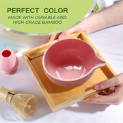 Набор для матча 4/8 предметов с чашей, венчиком, ситечком, ложкой для напитков матча