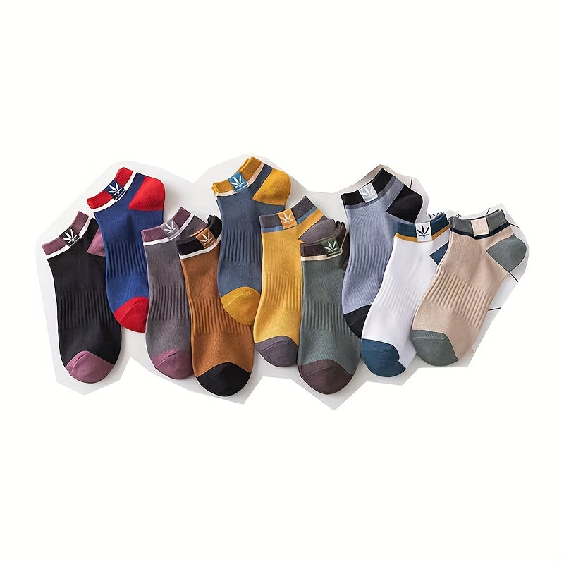 Men's No-Show Socks 10 Pairs Breathable Anti-Odor Sweat-Absorbent Lightweight