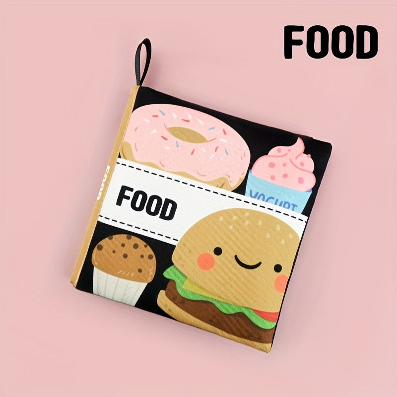 Мягкая тканевая книга для детей и малышей с высококонтрастными черно-белыми яркими иллюстрациями, нетоксичная образовательная игрушка