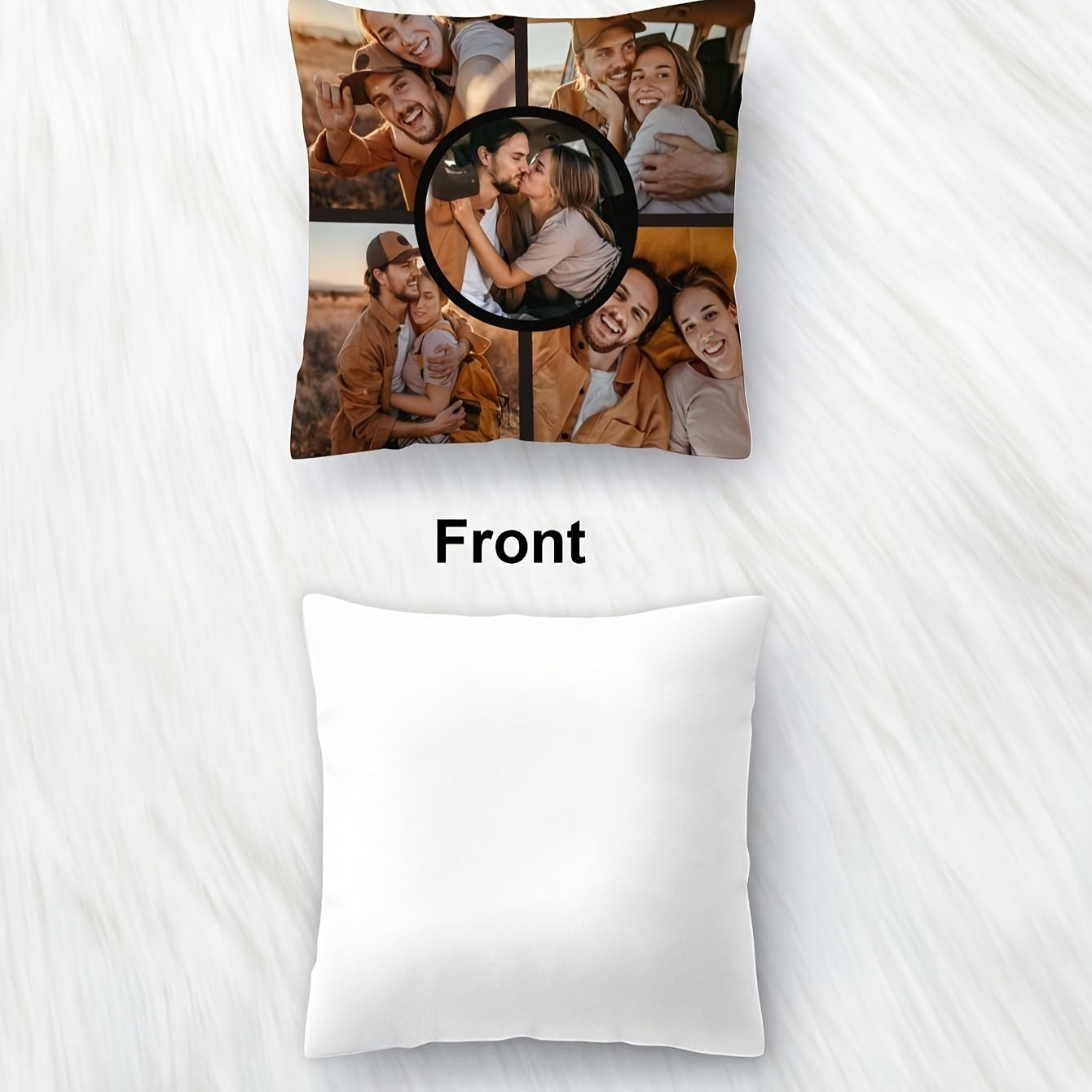 Customized Photo Pillow Cover 45.72cm Plush Fabric for Living Room Bedroom Decor