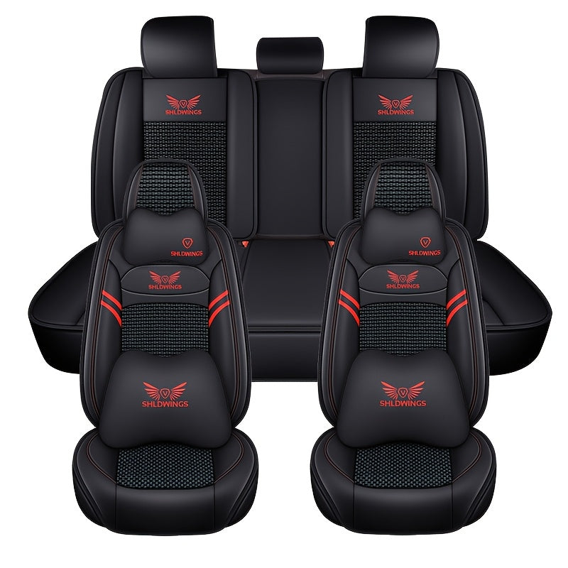 Full Cover Car Seat Covers Set Breathable Durable Universal for All Seasons