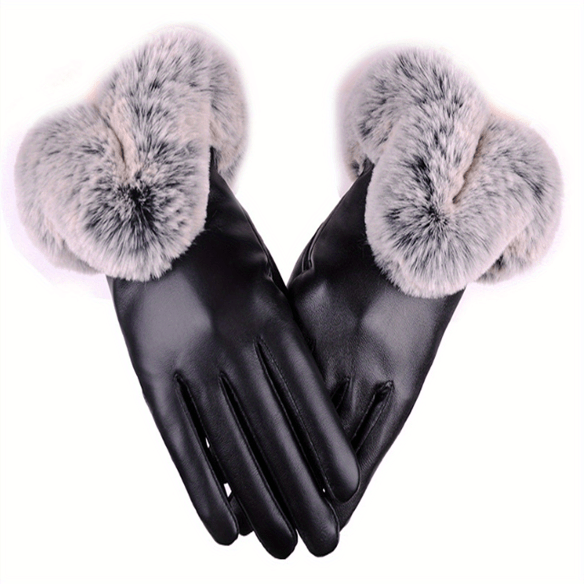 Warm Touchscreen Gloves for Men and Women, Plush-Lined, Coldproof, Elastic, Split Fingers