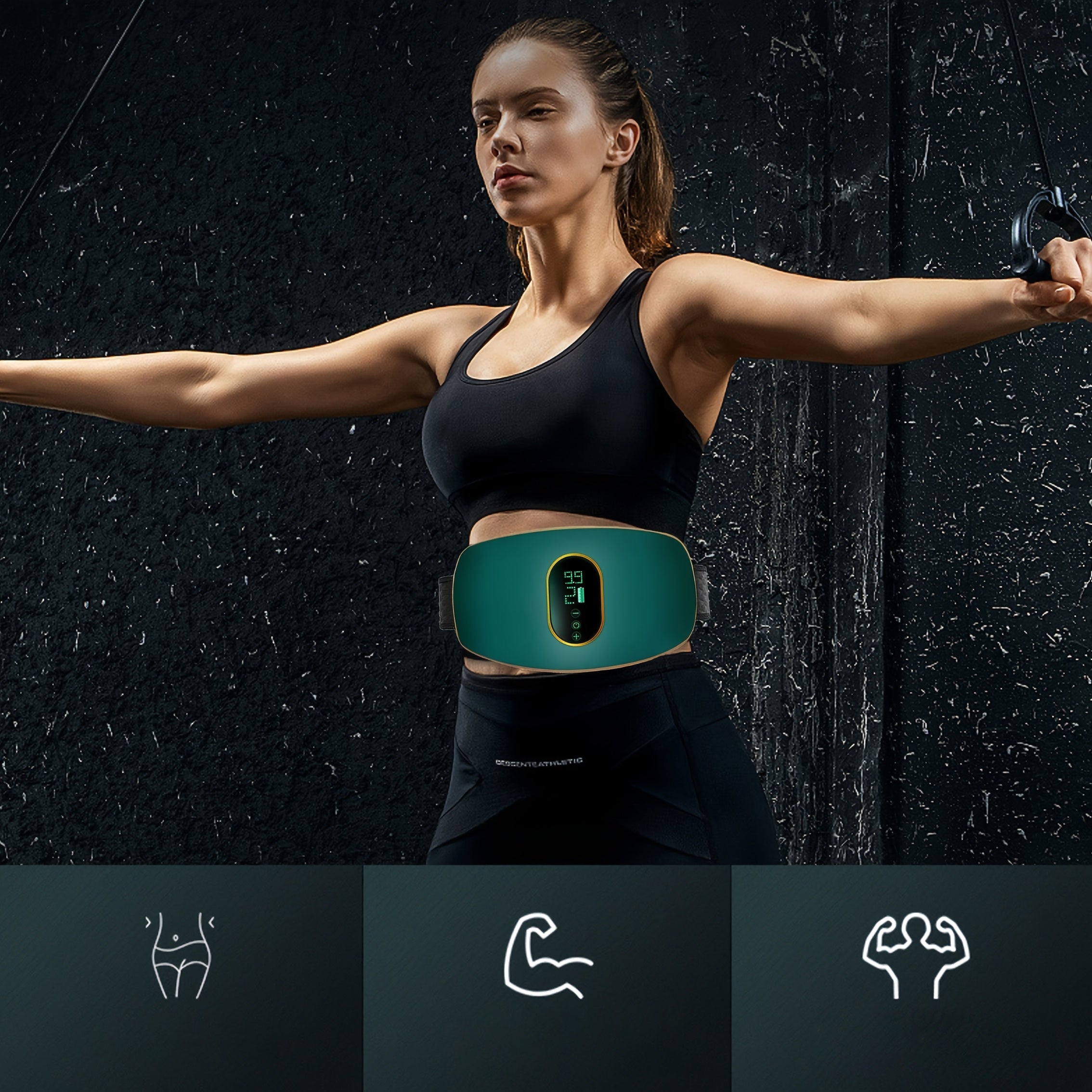 Full-Body Massage Belt USB Rechargeable Fitness Device with Fragrance-Free Plastic