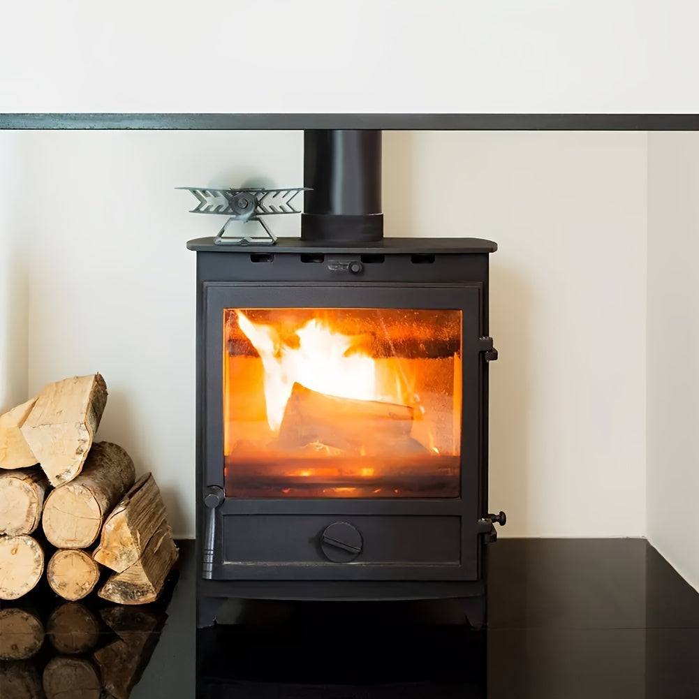 Fireplace Fan 3 Blades High-Speed Thermal Powered No Electricity Heating Cooling