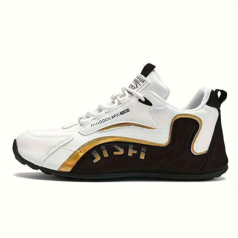 Men's Low-Top Lace-Up Sneakers Casual Walking Outdoor Travel PU Fabric PVC Sole