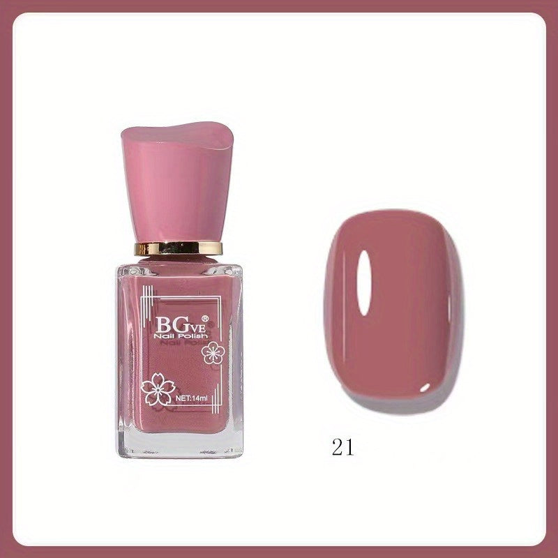 Women 14ML Quick Dry Nail Polish Non-Peelable One Step Bright Color