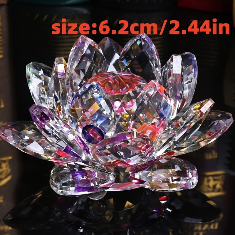Crystal Lotus Ornament for Home and Desk Decor Handmade Decorative Sculpture