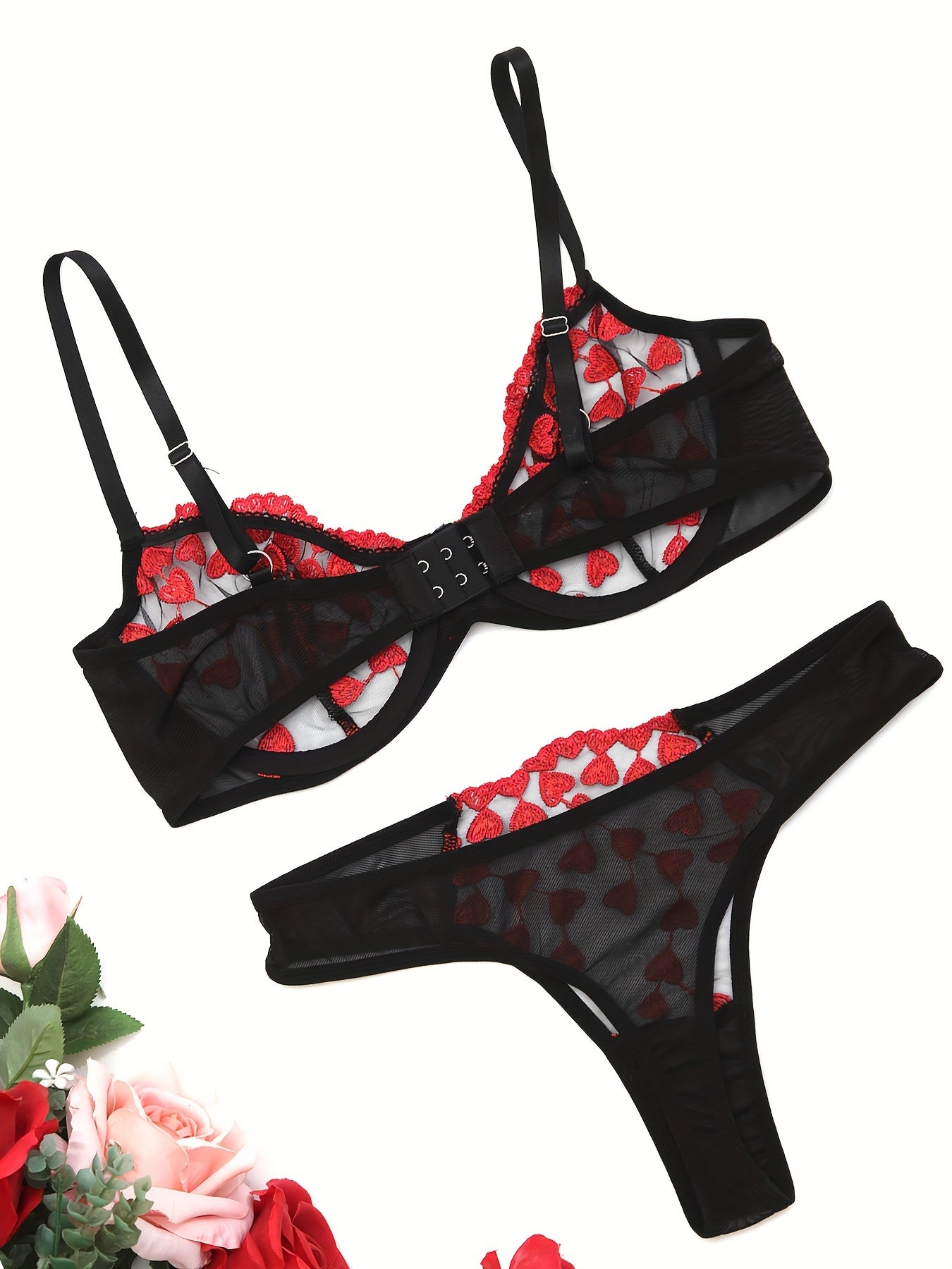 Women’s Embroidered Two-Piece Lingerie Set Sexy Underwear for Women