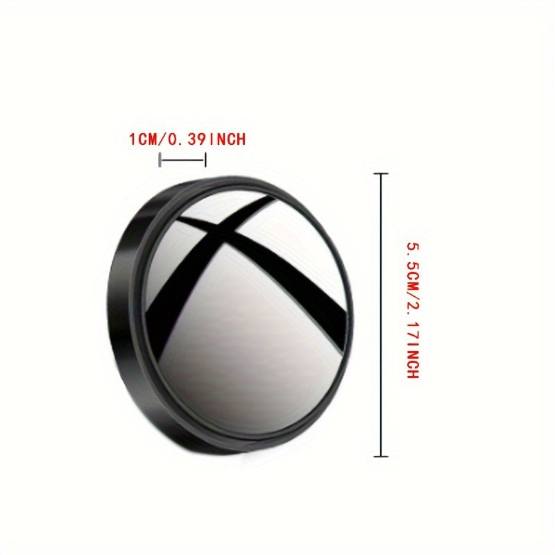 2pcs Car Rearview Mirror Blind Spot Round Wide-Angle Adjustable Safety