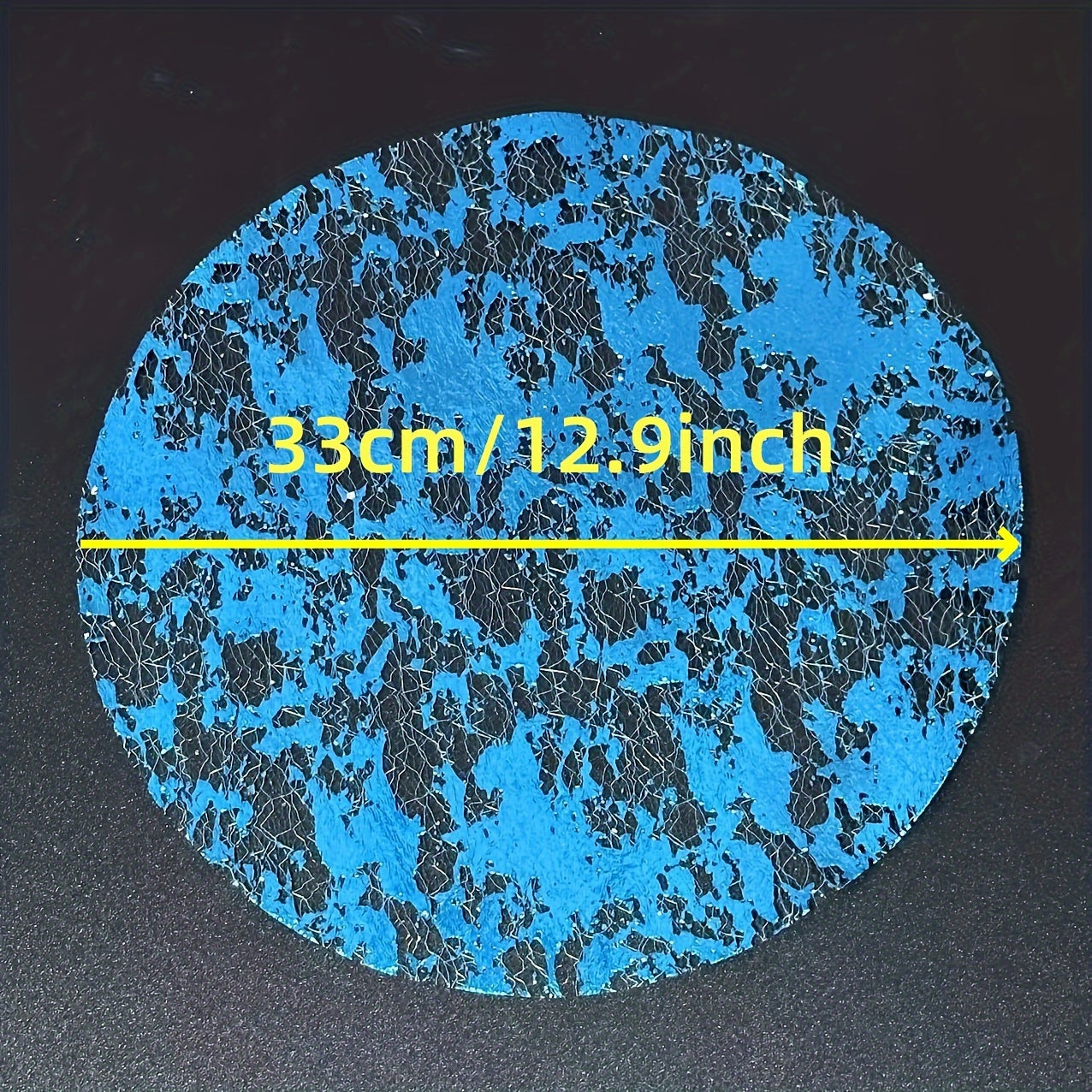 Set of 12 24 or 50 Disposable Round Glitter Foil Placemats Blue and Purple