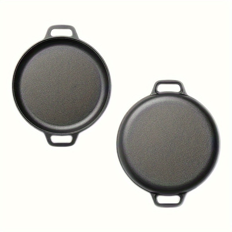 Одноцелевой многофункциональный антипригарный чугунный гриль-сковорода для пиццы, барбекю и блинов - подходит для использования на любой плите, идеально подходит для приготовления дома или на улице - не требует электричества