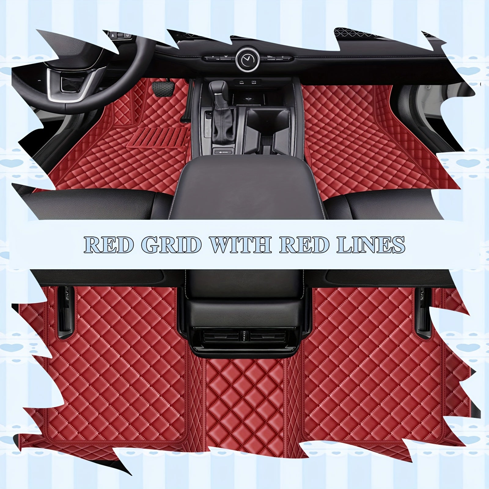 Car Floor Mats PUPU Leather Custom Fit for Left-Hand Drive Vehicles Durable Easy to Clean Three-Piece Set