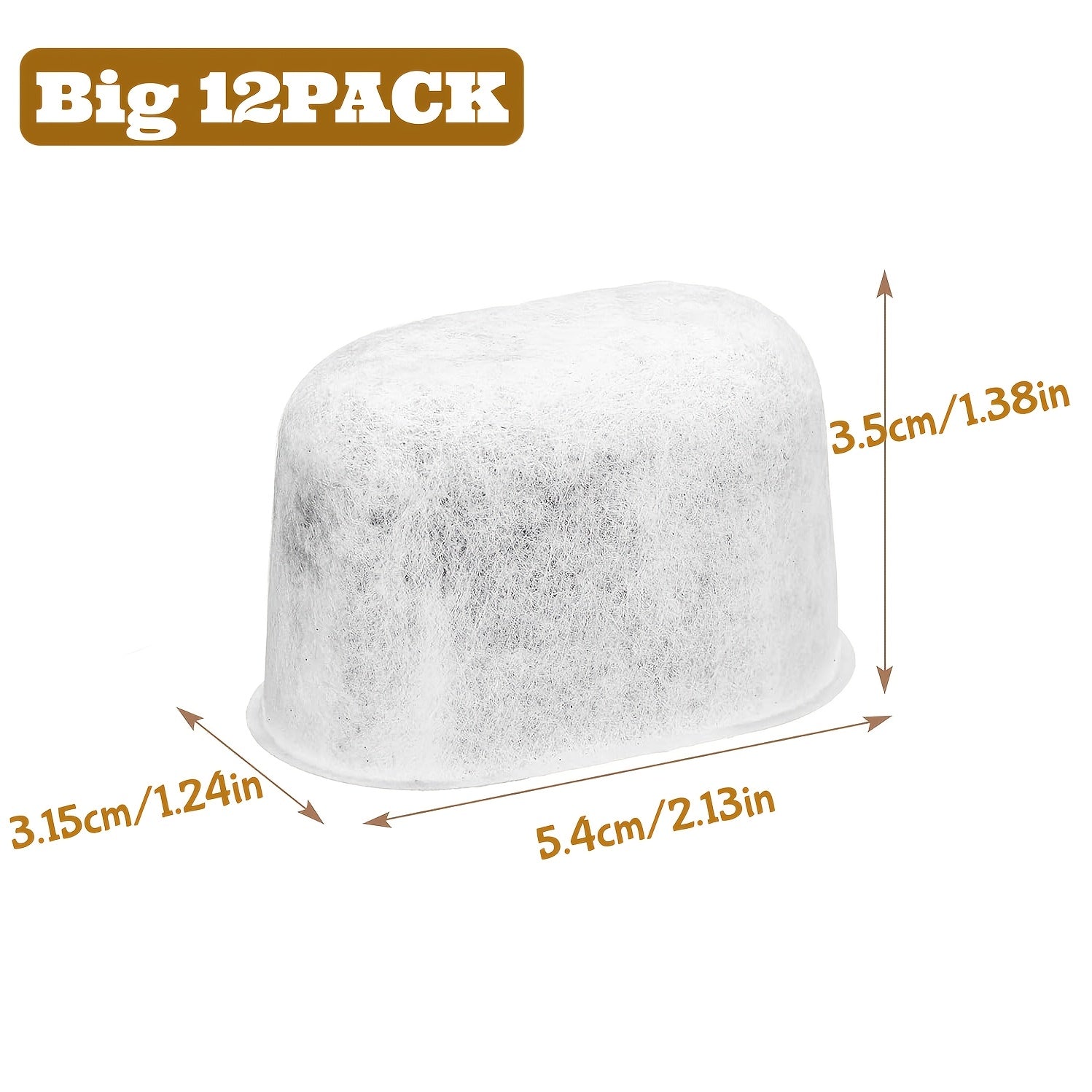 12 dona Qahva filtrlari Faollashtirilgan uglerod ko'mirli suv filtri mikrofiber