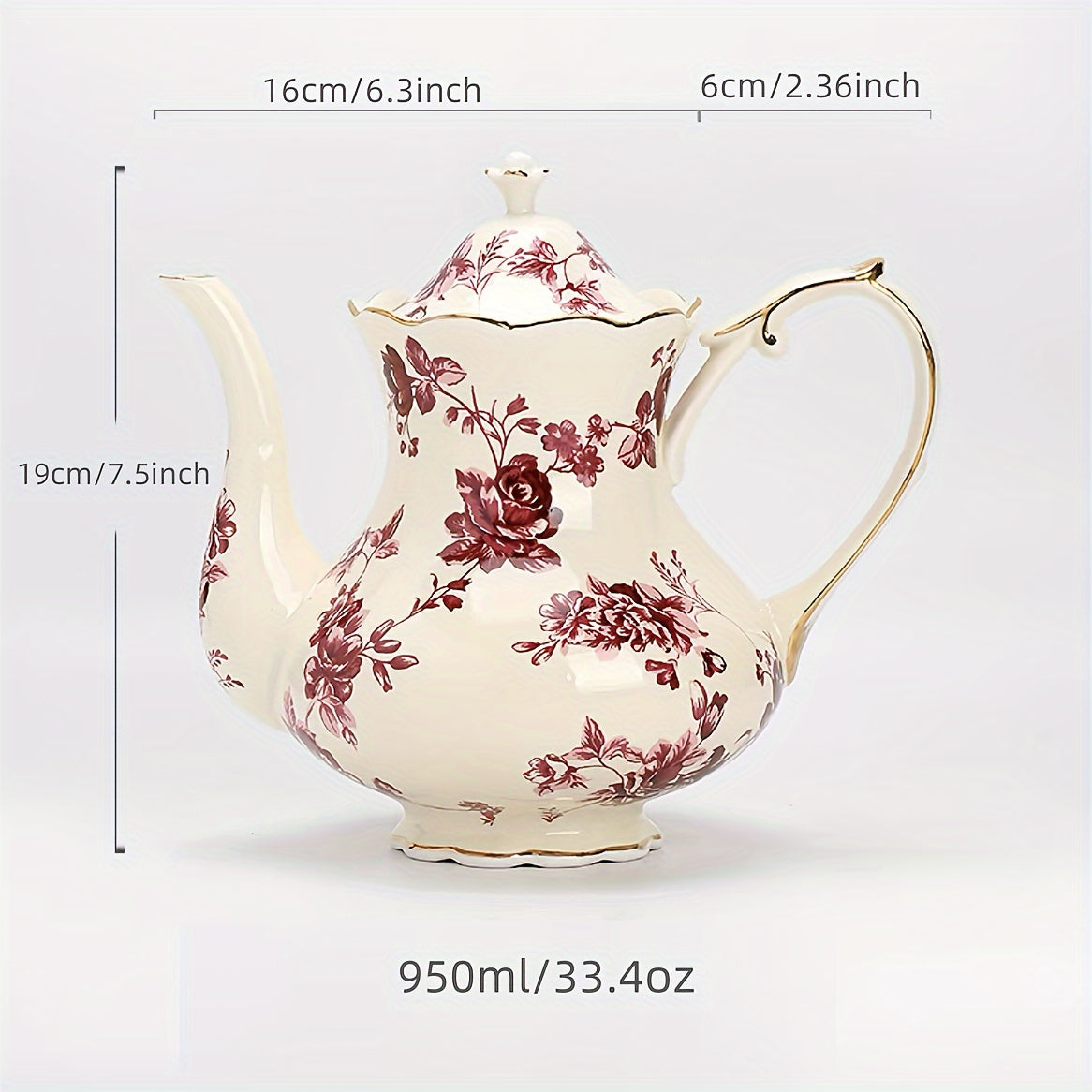 Ceramic Flower Teapot and Cup Set for Tea Coffee Gift