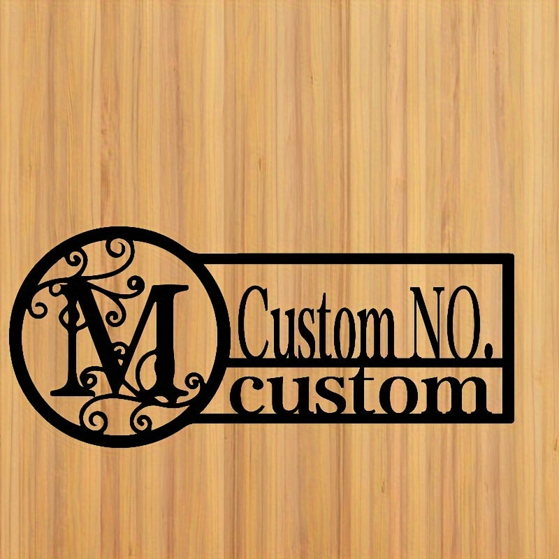 Oq metall misdan yasalgan eshik belgisi, oilaviy nom bilan, ichki va tashqi foydalanish uchun