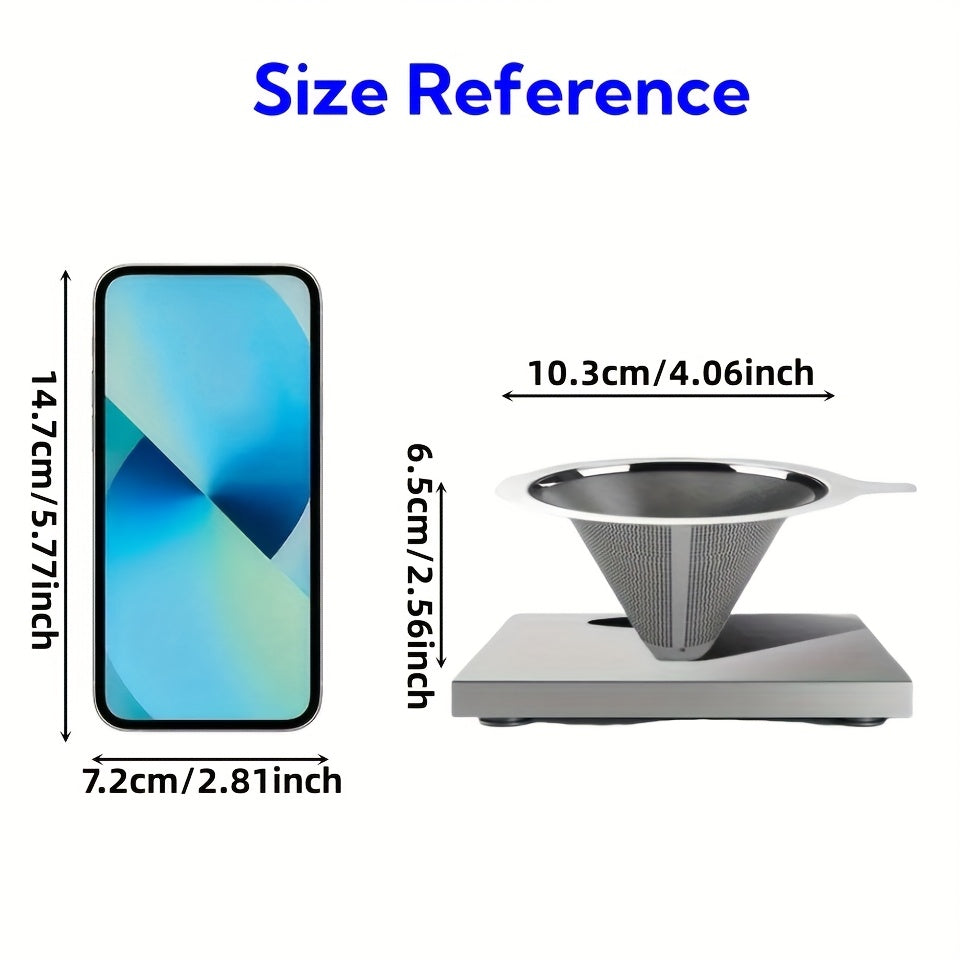 Reusable Stainless Steel Pour-Over Coffee Filter Mesh No Paper Needed