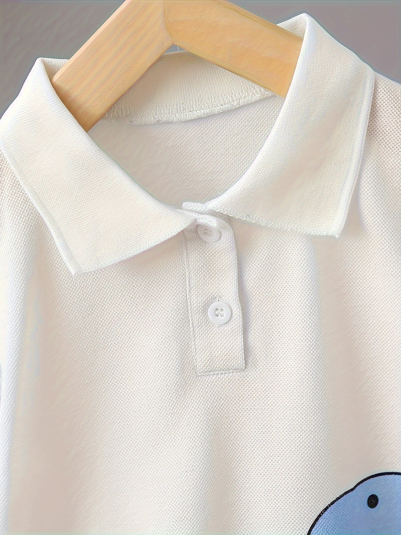 Toddler Boys Set with Dinosaur Print Short Sleeve Shirt and Elastic Waist Shorts for Summer Outdoor Wear