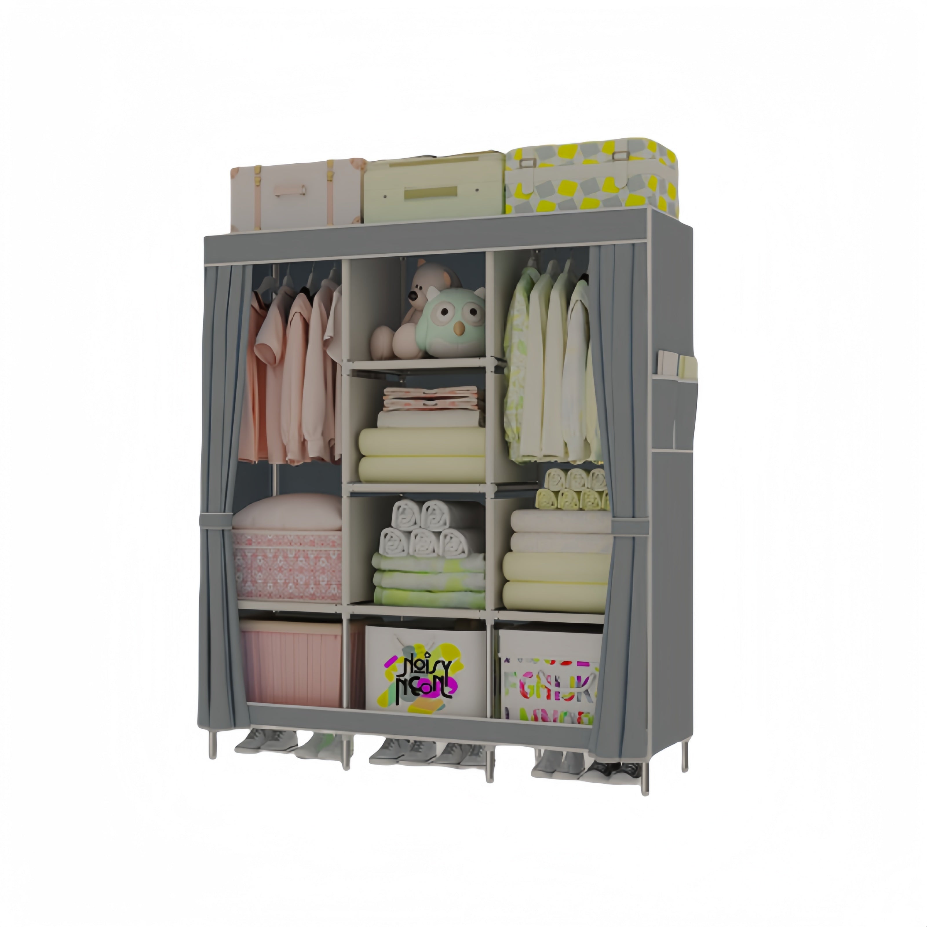 Portable Wardrobe Organizer with Durable Non-Woven Fabric, Sturdy and Easy to Assemble