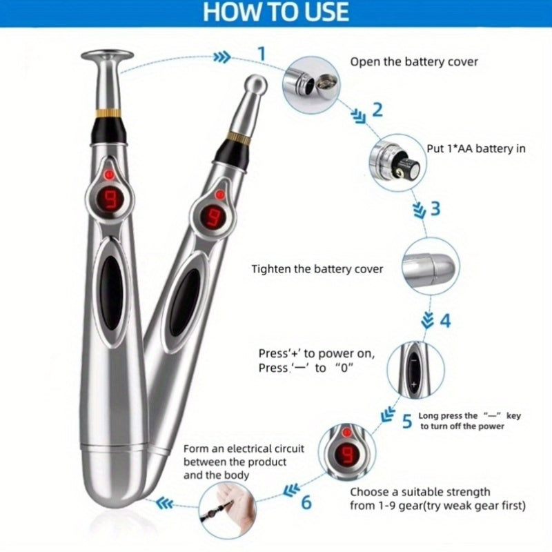 Swoson ko'p funksiyali massaj qalam 9 rejimda, bo'yin, orqa va bel uchun almashtiriladigan boshlar bilan. Uyda foydalanish uchun portativ aqlli qurilma, keksa avlod uchun ideal sovg'a.