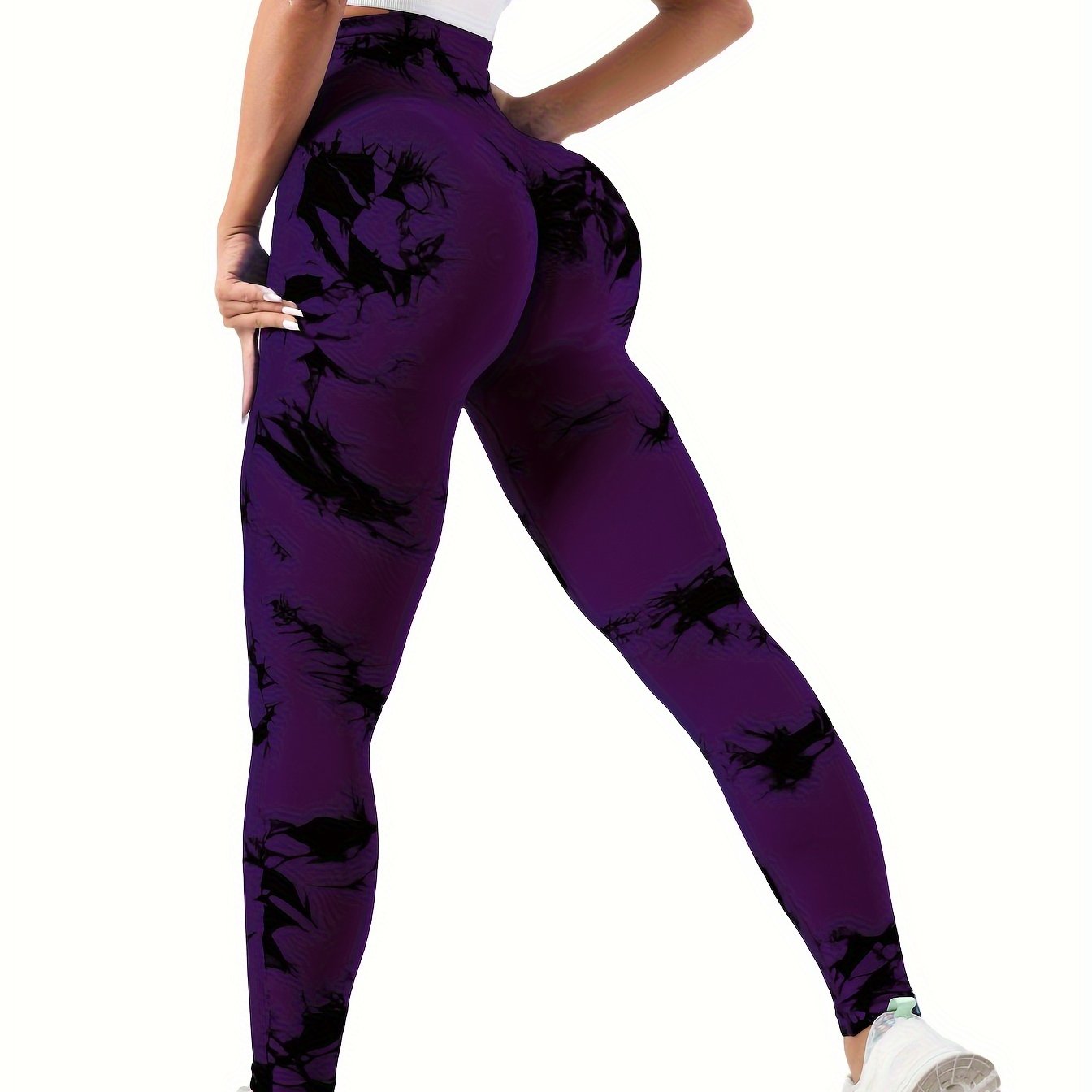 High Stretch Tie-Dye Seamless Tummy Control Gym Leggings for Yoga