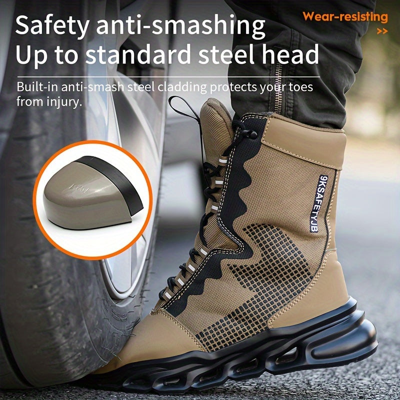 Unisex Tactical Boots Anti-Slip Wear-Resistant High-Top Hiking Camping All-Season