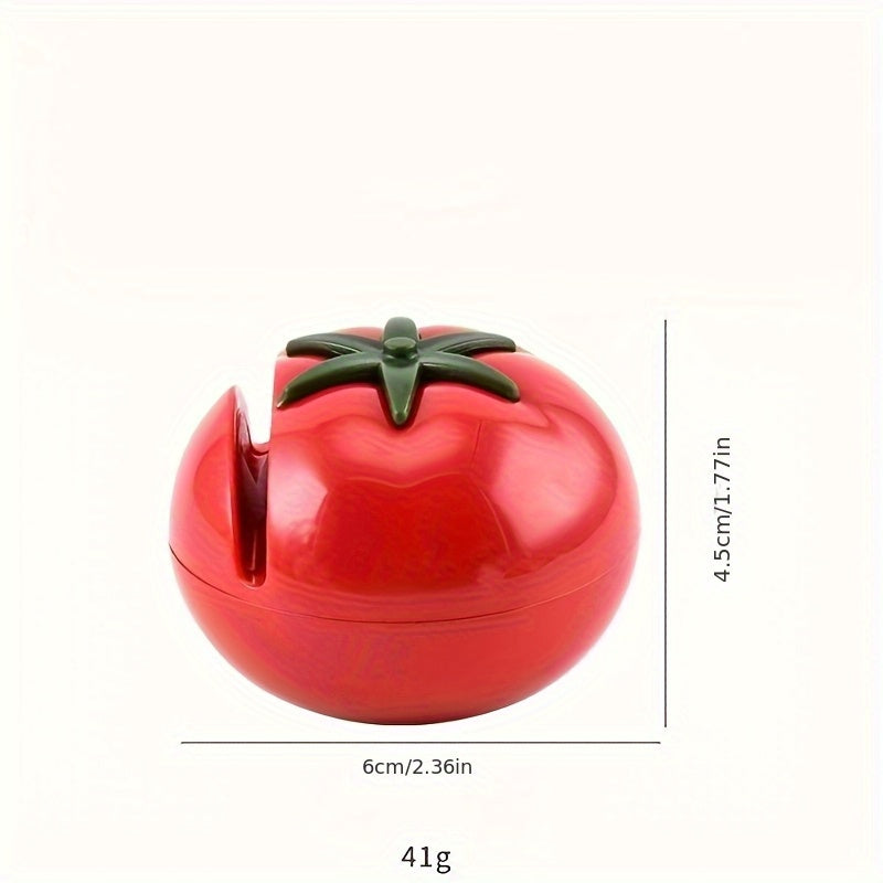 Pomidor shaklidagi pichoqni qirralash uchun; tez qirralash, portativ PVC asbob, qiziqarli dizaynga ega, batareyalar talab qilinmaydi.