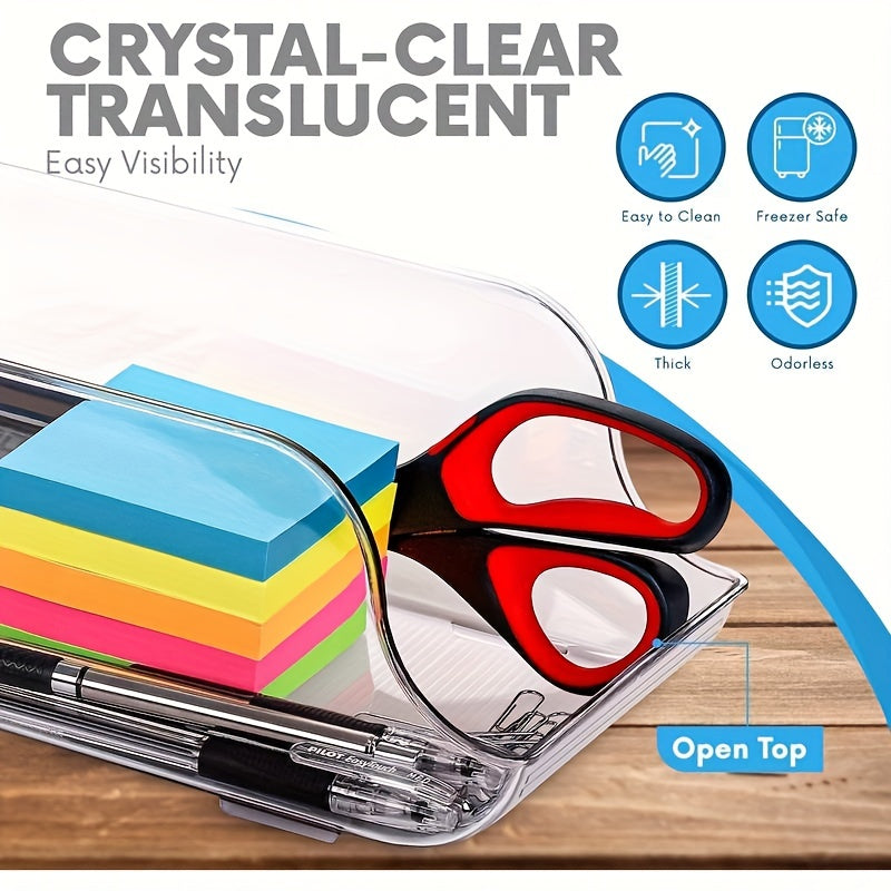 Plastic Refrigerator Organizer Bins with Soda Can Dispenser and Beverage Holder